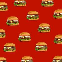 Burger pattern vector