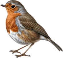 ai genererad robin fågel, närbild färgpenna skiss av europeisk robin, erithacus rubecula. png