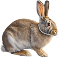 AI generated Rabbit. Close-up colored pencil sketch of Rabbit. png