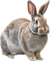 AI generated Rabbit. Close-up colored pencil sketch of Rabbit. png