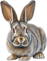 ai généré lapin. fermer coloré crayon esquisser de lapin. png