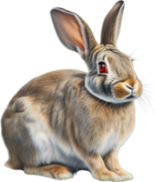 ai généré lapin. fermer coloré crayon esquisser de lapin. png