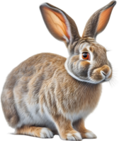 ai généré lapin. fermer coloré crayon esquisser de lapin. png