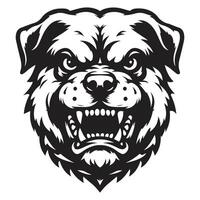 Dog head line style vector illustration isolated on white background