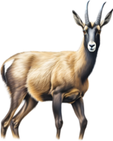 AI generated Chamois, Close-up colored-pencil sketch of Chamois, Rupicapra rupicapra. png