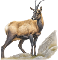 AI generated Chamois, Close-up colored-pencil sketch of Chamois, Rupicapra rupicapra. png