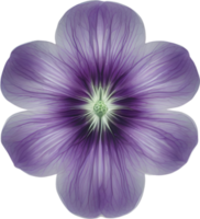 AI generated Violet flower. Close-up glowing translucent violet color flower. png