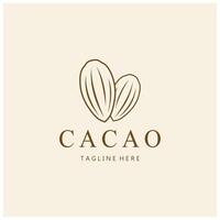 cacao logotipo,cacao frijol, cacao árbol,cacao ramas y hojas,chocolate mezcla en blanco fondo, vintage, moderno, simple, minimalista icono ilustración modelo diseño vector