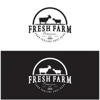 vintage organic animal farm logo premium retro  silhouette for business, livestock, labels and badges. vector