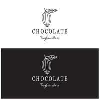 cocoa logo,cocoa bean,cocoa tree,cocoa branches and leaves,chocolate mix on white background,vintage,modern,simple,minimalist icon illustration template design vector