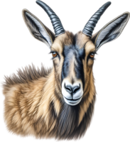 AI generated Chamois, Close-up colored-pencil sketch of Chamois, Rupicapra rupicapra. png