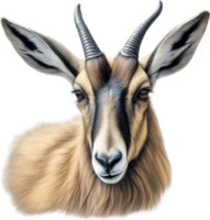 AI generated Chamois, Close-up colored-pencil sketch of Chamois, Rupicapra rupicapra. png