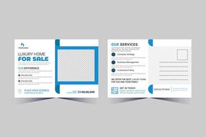 Corporate Business Postcard Template Design, vector