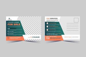 Corporate Business Postcard Template Design, vector