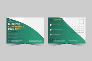 Corporate Business Postcard Template Design, vector