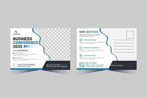 Corporate Business Postcard Template Design, vector