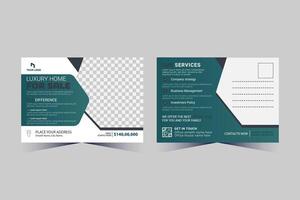 Corporate Business Postcard Template Design, vector