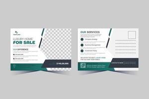 Corporate Business Postcard Template Design, vector