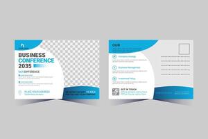 Corporate Business Postcard Template Design, vector