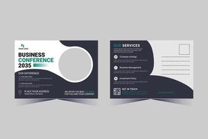 Corporate Business Postcard Template Design, vector