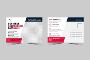 Corporate Business Postcard Template Design, vector