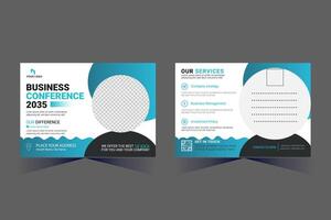 Corporate Business Postcard Template Design, vector