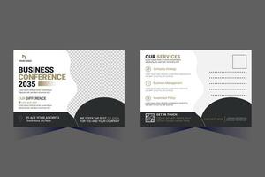 Corporate Business Postcard Template Design, vector