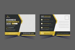 Corporate Business Postcard Template Design, vector