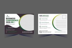 Corporate Business Postcard Template Design, vector