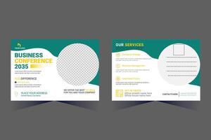 Corporate Business Postcard Template Design, vector