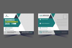 Corporate Business Postcard Template Design, vector