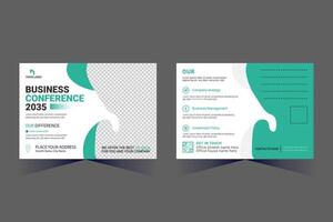 Corporate Business Postcard Template Design, vector