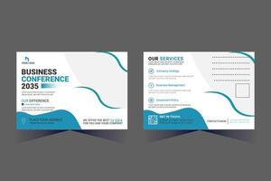 Corporate Business Postcard Template Design, vector