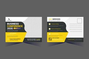 Corporate Business Postcard Template Design, vector