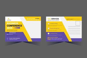 Corporate Business Postcard Template Design, vector