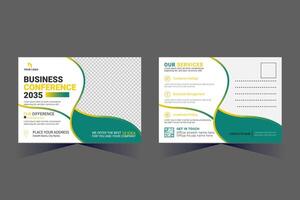 Corporate Business Postcard Template Design, vector