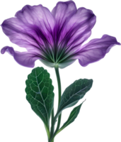 ai genererad violett blomma. närbild lysande genomskinlig violett Färg blomma. png