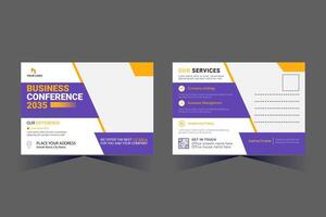 Corporate Business Postcard Template Design, vector