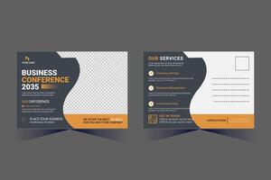 Corporate Business Postcard Template Design, vector