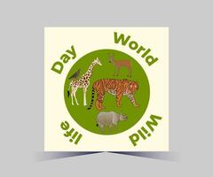 world wildlife day vector illustration