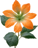 AI generated Orange color flower, Close-up glowing translucent orange color flower. png