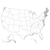 USA states New England  regions map. vector