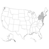 USA states Mid Atlantic regions map. vector