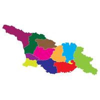 Georgia map. Map of Georgia in administrative provinces in multicolor vector