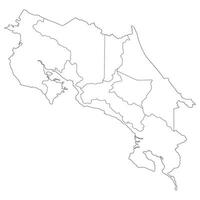 Costa Rica map. Map of Costa Rica in administrative provinces in white color vector