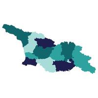 Georgia map. Map of Georgia in administrative provinces in multicolor vector