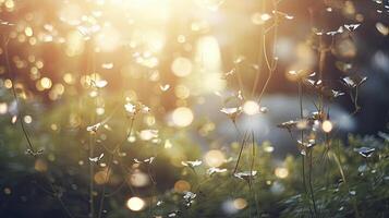 AI generated bokeh forest background, image angle from below, photo