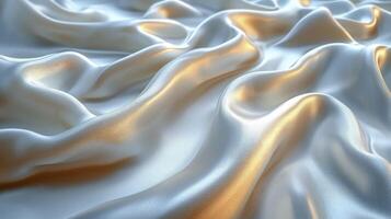 AI generated White silk fabric background. The luxurious fabric textured is very realistic and detailed. photo