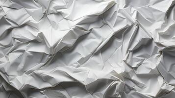 AI generated Glued white paper background. Crumpled texture background. photo