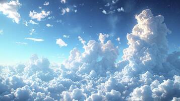 ai generado un hermosa azul cielo con un Delgado capa de cirrostrato nubes, agregando un poco de centelleo a el claro cielo. foto